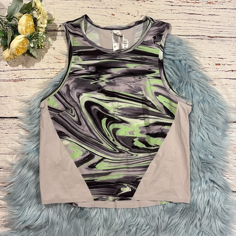 Lululemon Swift Ventilated Running Tank Top Paint Glide Warped‎ Multi Women